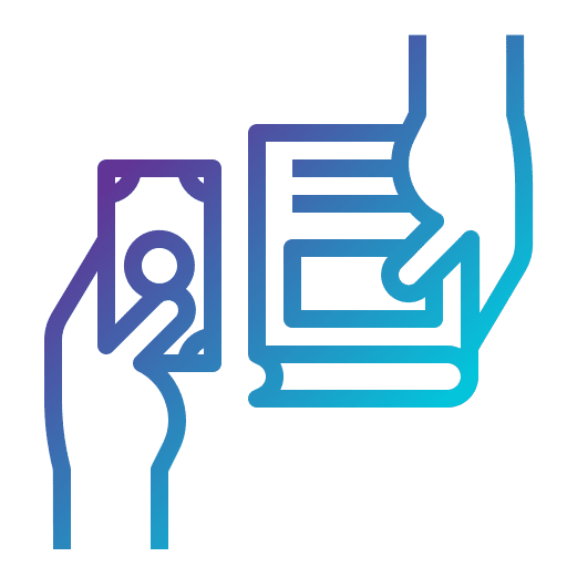 Sell exchange commerce and shopping book icon