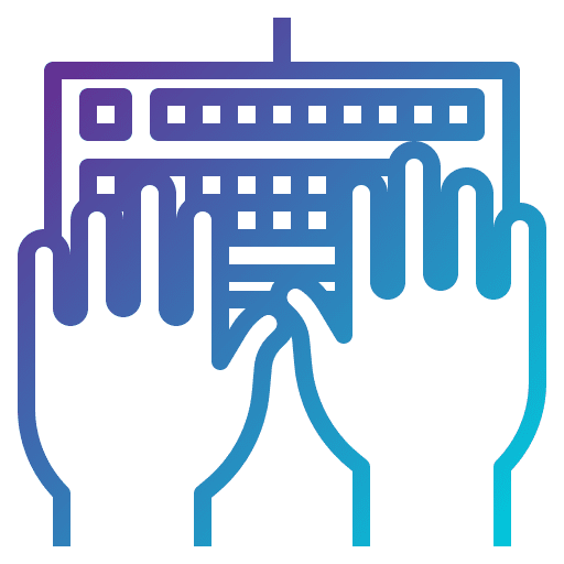 Keyboard hands and gestures keyboard typewriter icon