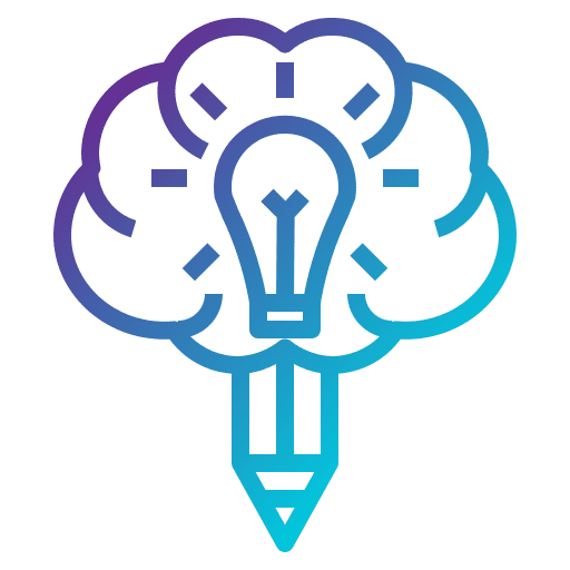 Brain idea pencil design icon
