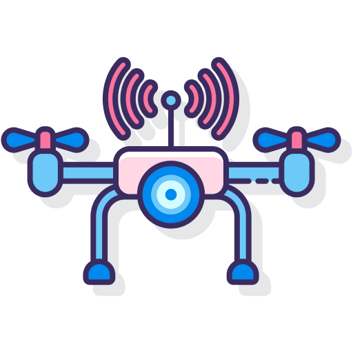 Drone camera transport technology icon