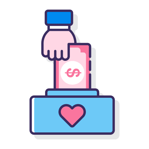 Donation hand donation business and finance icon