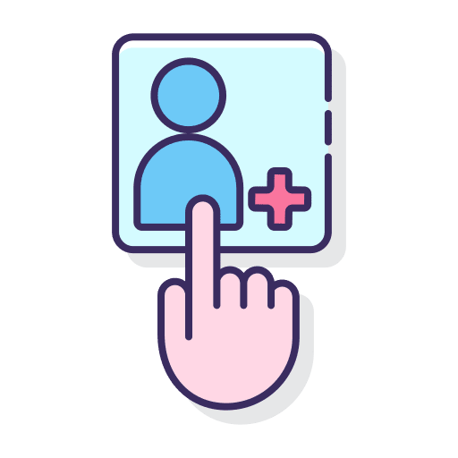 Follow plus social media boy icon