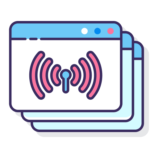 Live channel video signal communications icon