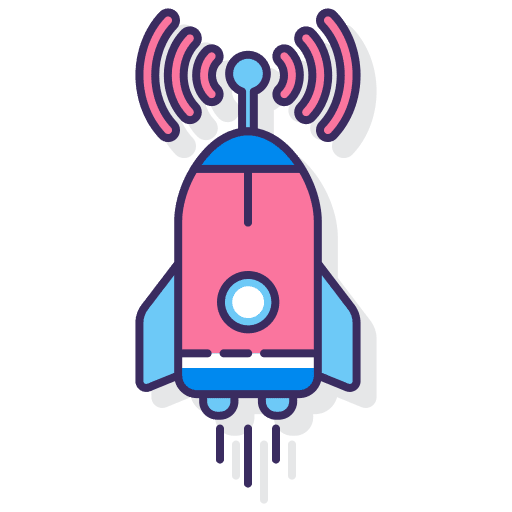 Rocket rocket clouds antenna icon