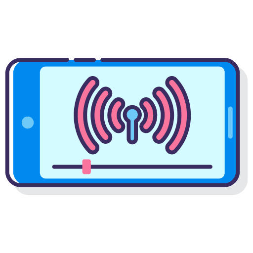 Live streaming signal live streaming smartphone icon