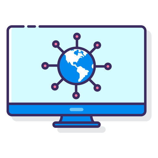 Network monitor earth network icon