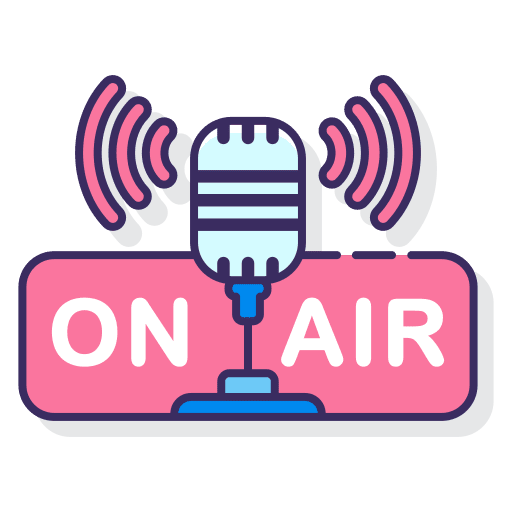 On air radio microphone music and multimedia icon