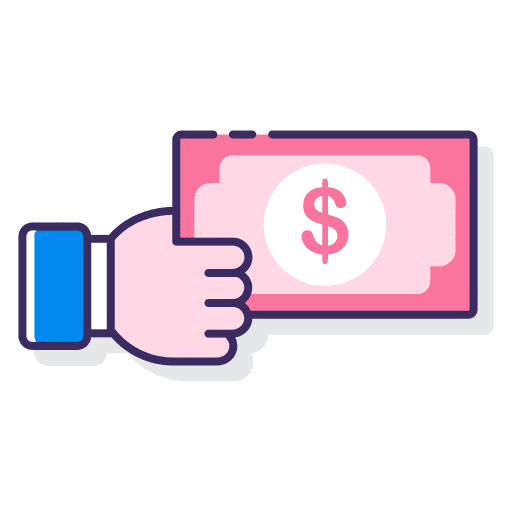 Sponsor hand business and finance arm icon