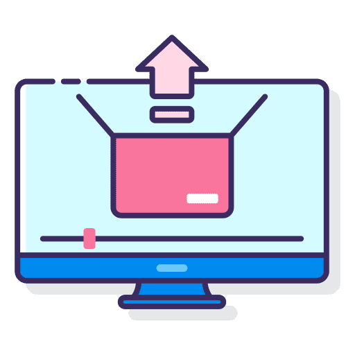 Unboxing ribbon gift music and multimedia icon