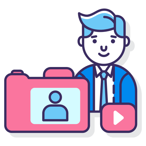 Vlog professions and jobs vlog video camera icon