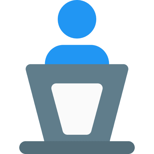 Candidate democracy podium voting icon