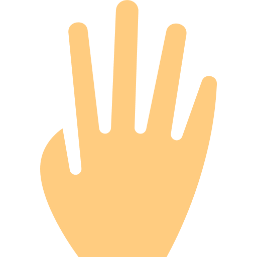 Hand sign language hand four fingers icon