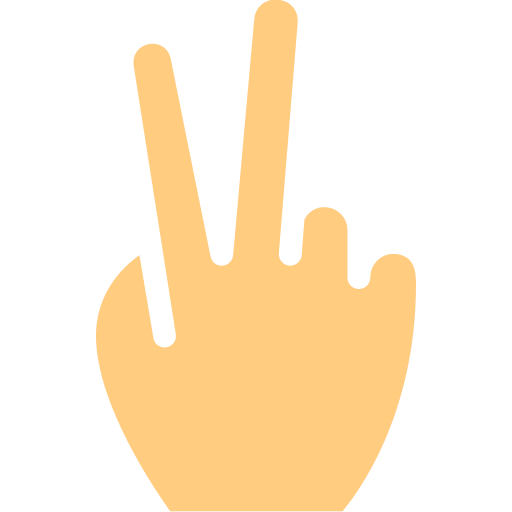 Hand victory five fingers peace icon