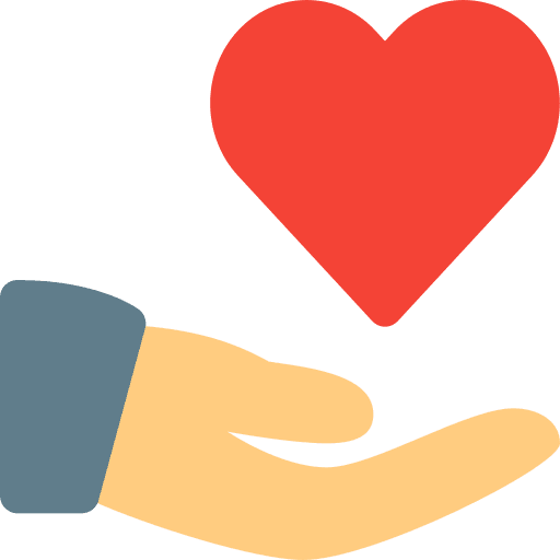 Heart romantic hand heart icon