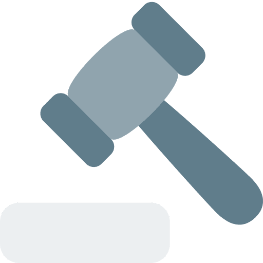 Law auction hammer judge icon