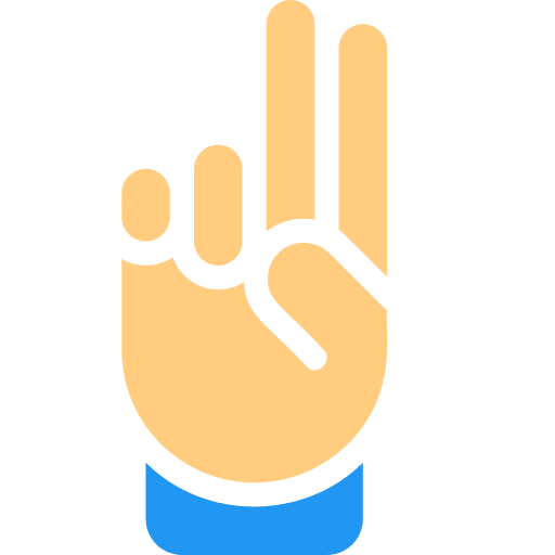 Hand fingers two fingers hand icon
