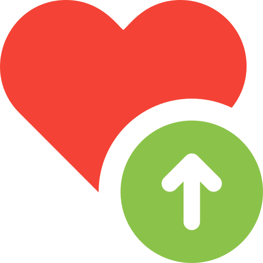 Heart upload love heart icon