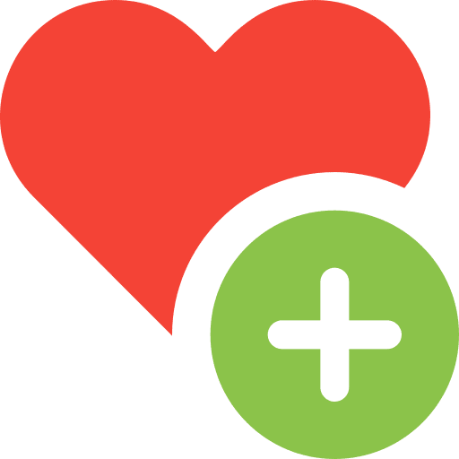 Heart add love and romance love icon
