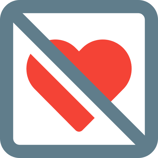 Heart prohibition heart like icon