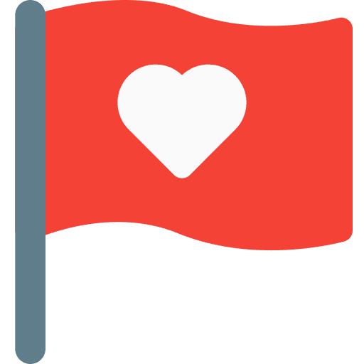 Flag romantic love heart icon