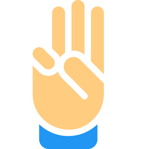Hand sign language count gesture icon