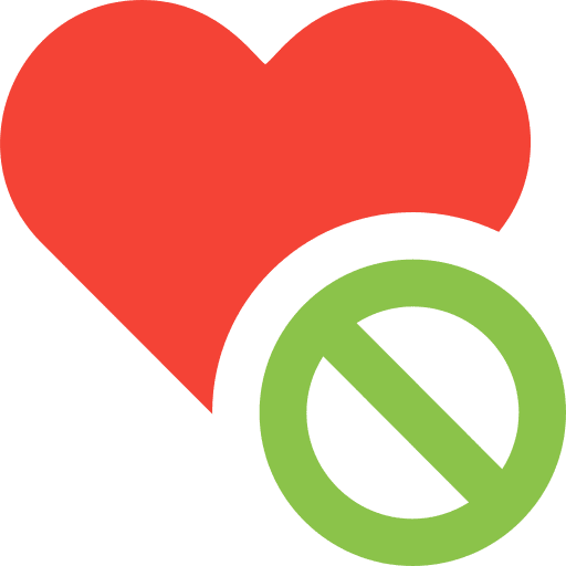 Heart love and romance forbidden like icon