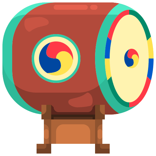 Drum musical instrument asian drumsticks icon