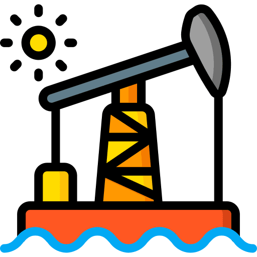 Oil drill drilling water ocean icon