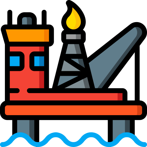 Oil rig contamination pollution industry icon