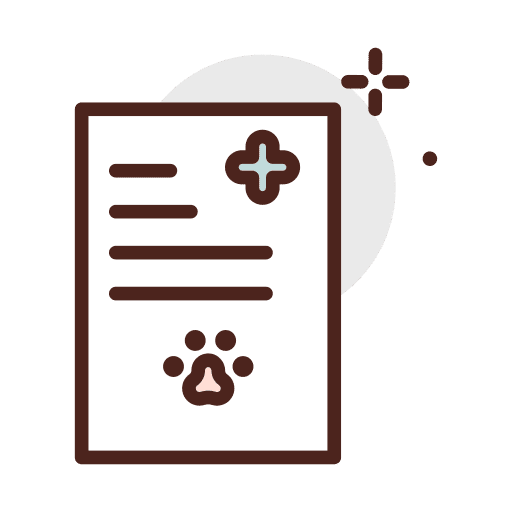 Veterinary document medical animals icon
