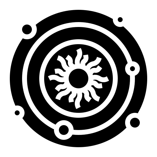 Solar system astronomy sun orbit icon