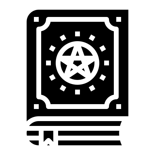 Spellbook mystical fortune astrology icon