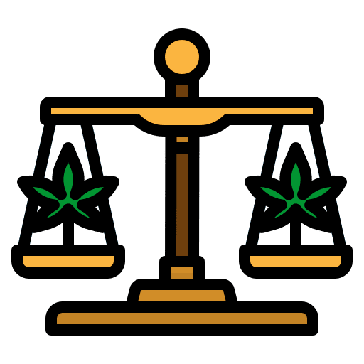 Law cannabis law trial court marijuana icon