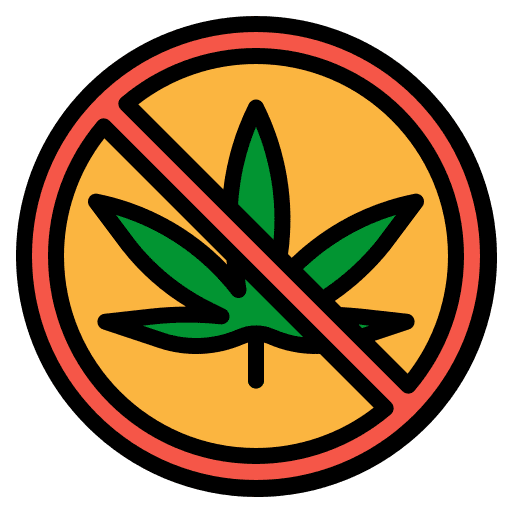 Prohibition drugs quit weed icon