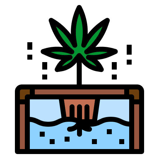 Hydroponic hydroponic farming and gardening cannabis icon