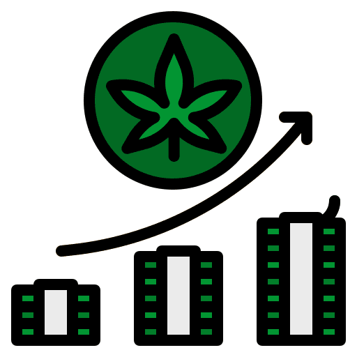 Profit investment business cannabis icon