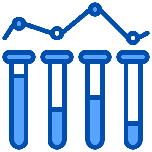 Analysis business and finance test tube chart icon