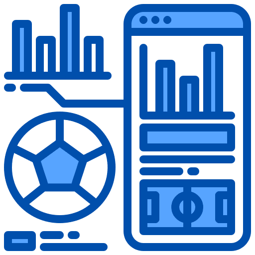 Analytics sport graph soccer icon
