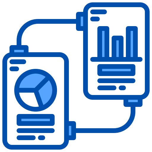 Compare business and finance statistics pie chart icon