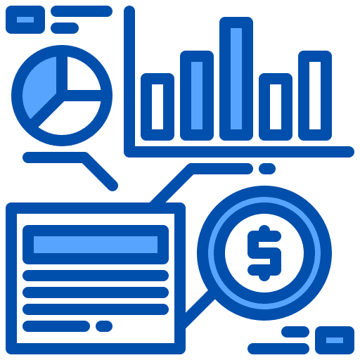 Data data analysis business and finance data icon