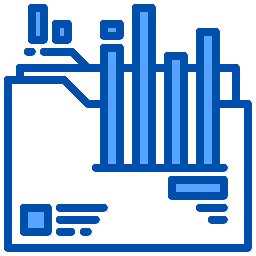 Folder business and finance results analysis icon