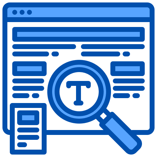 Script coding magnifying glass code icon