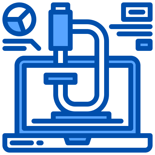 Computer microscope data computer icon
