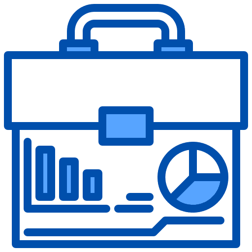 Portfolio business and finance bar chart pie chart icon