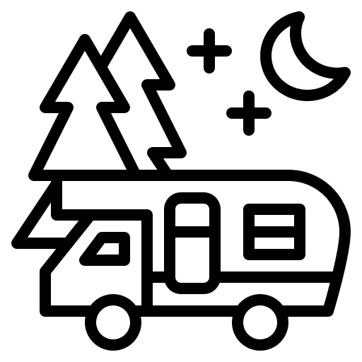 Camping recreational vehicle transportation camping icon