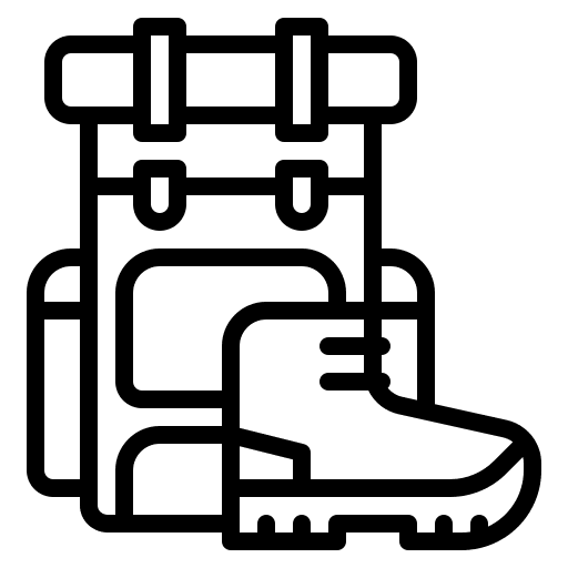 Hiking hobbies and free time backpack holidays icon