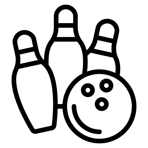 Bowling game hobbies bowling pins icon