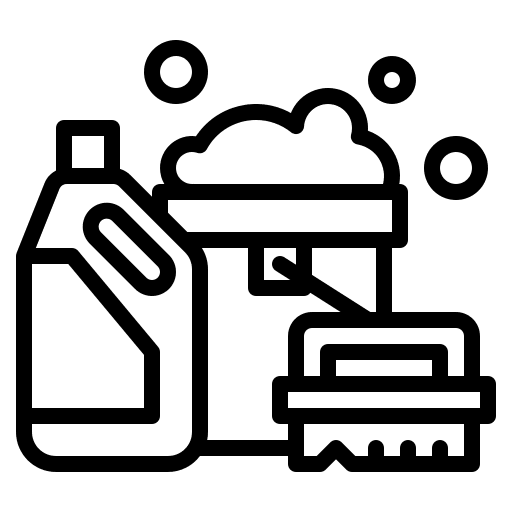 Cleaning hobby broom bucket icon