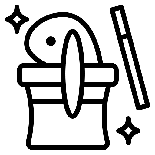 Magic entertainment magician birthday and party icon