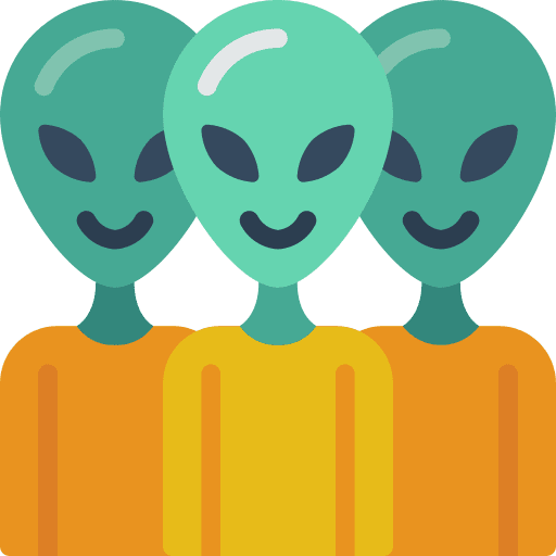 Aliens space gathering alien icon